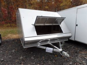 2 Place Side By Side Snowmobile Trailers Hybrid Type With Ramp On