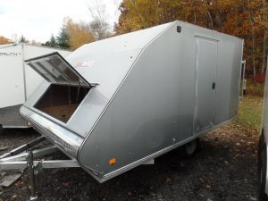 2 Place Side By Side Snowmobile Trailers Hybrid Type With Ramp On