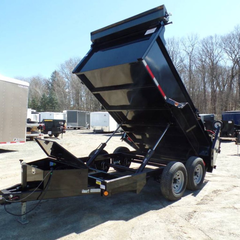DUMP Trailer 6X12 9,990 GVWR, power up / power down hydraulics, two pistons, payload rated 8,000 lb. , ST225/75R15 Trailer Tires.