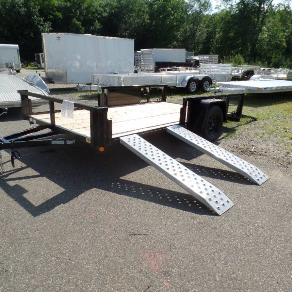 2-quad-open-trailers-load-one-from-side-load-2nd-from-rear, both rear and side ramps, 3,500 lb. axle, treated wood deck, LED lights.