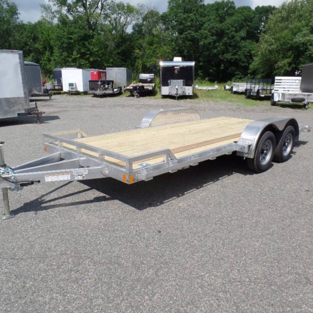 18 ft. Open Car Trailer, only 1,450 lbs. empty weight, Aluminum Frame, Wood Deck,7,000 lb. GVWR, payload rated 5,550lbs.