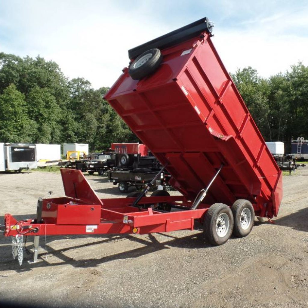 Dump Trailer 7X14 ,  14 yards. 14,000 GVWR , Ramps, Tarp and Roller, Power Up / Power Down. ramps, tarp and roller, 10,000 lb payload rated, high sides,