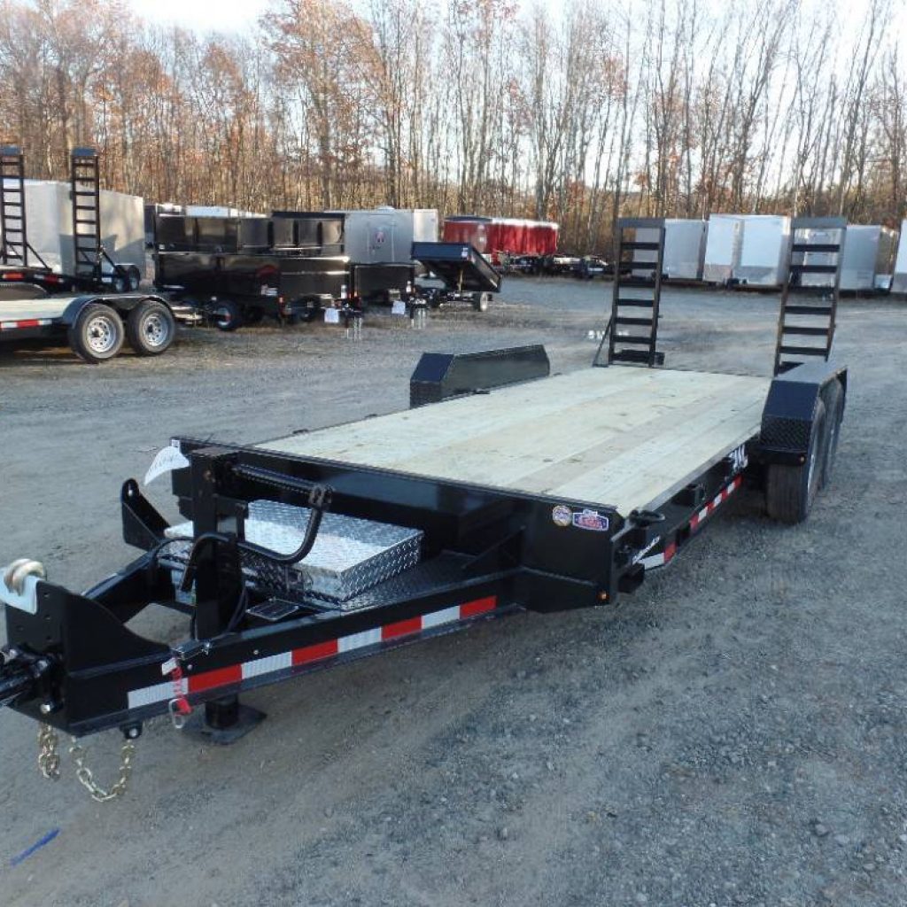 Heavy Duty Equipment Trailer 81” wide by 18 ft long deck.,Equipment Trailer, 7X18 deck size, 15,400 lb. GVWR, 12,200 lb. payload rated, Channel Frame, Low Deck Height