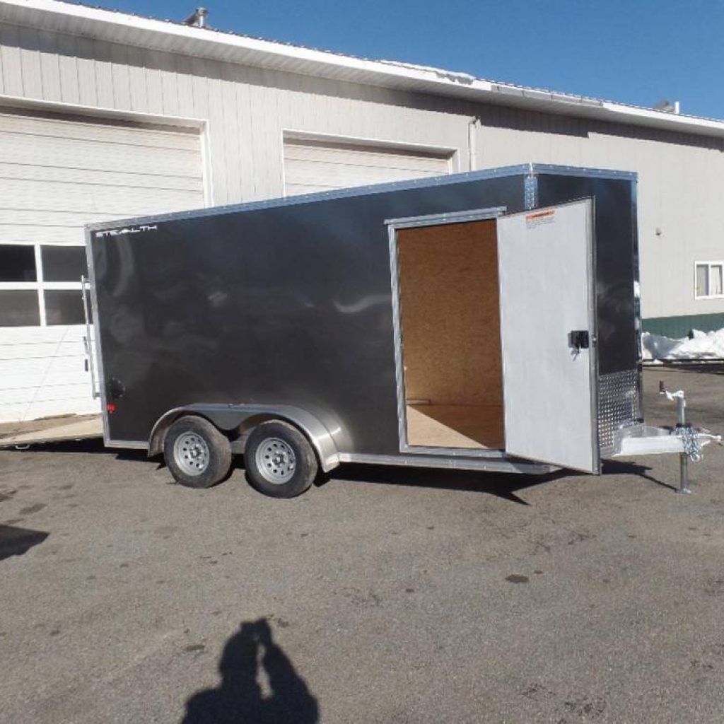 ALCOM 7x14+V Enclosed #108568 All Aluminum Frame 7X14 with V Nose, 1,800 lbs. empty weight.