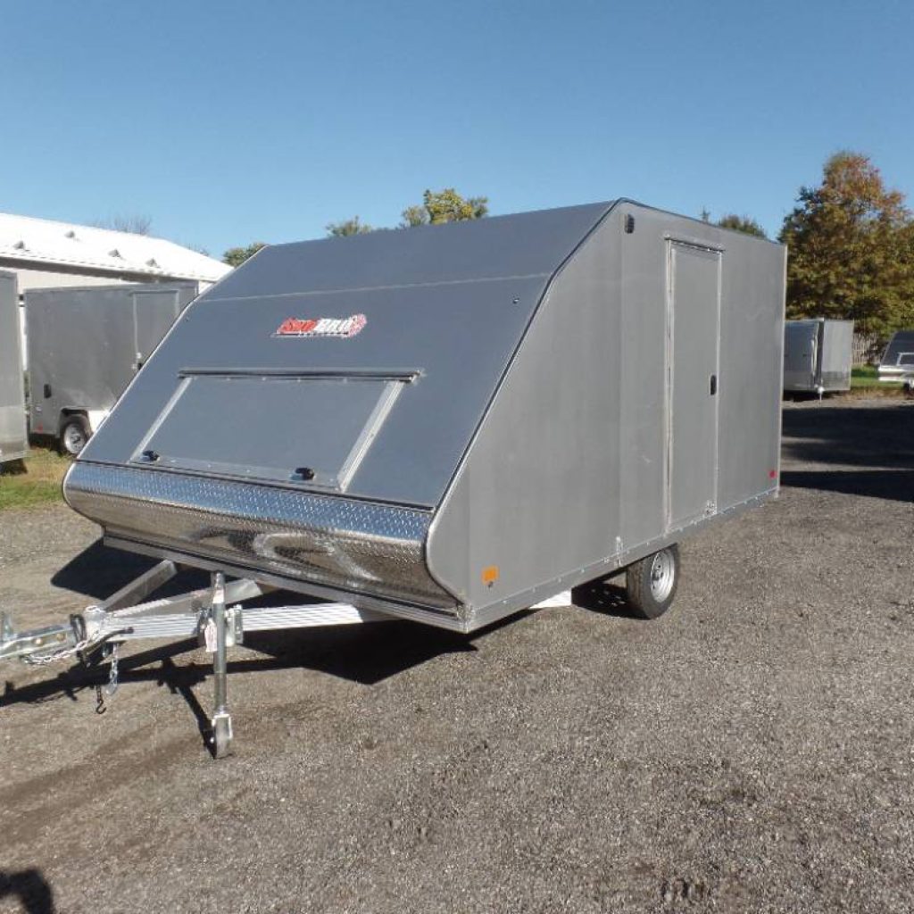 sold// 2 Place Snowmobile Trailer 8.5X12 Deck Over Hybrid, in stock as of 10-20-21