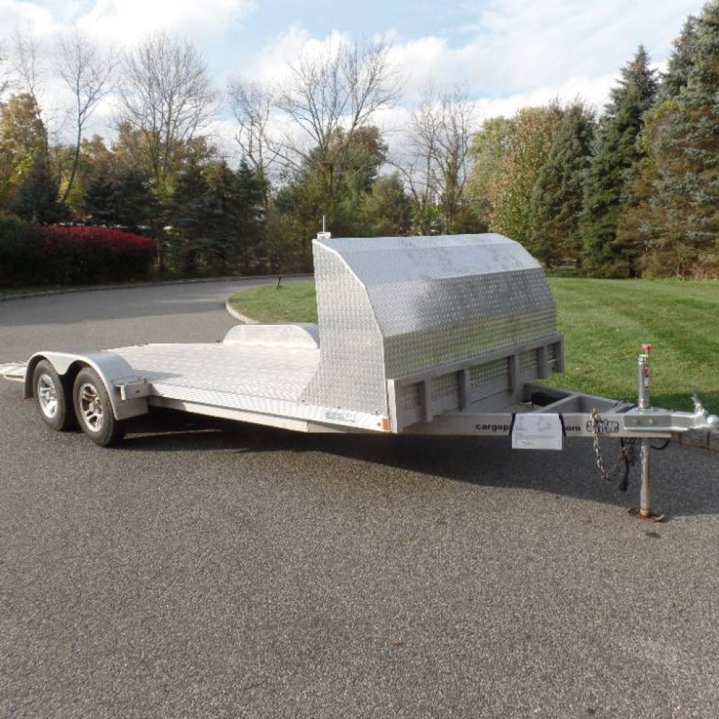 Open Car Trailer Lightweight 1,680lbs. empty. Aluminum Frame and Deck, Torflex Axles.