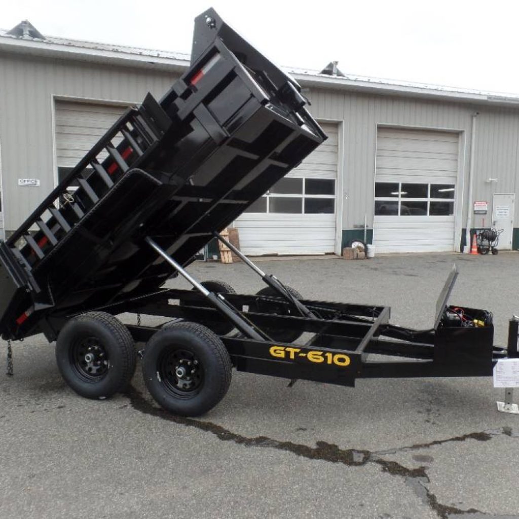 6X10 Dump Trailer , 9,990 GVWR, Loading Ramps, Dual Piston, Power Up- Power Down, Double Action Gate, LED Lights.