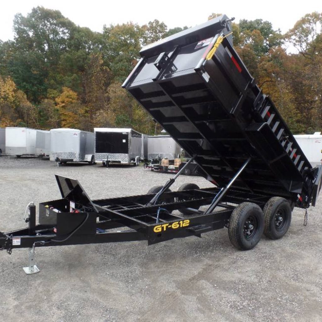 DUMP TRAILER 6x12  9,990 GVWR,Dump Trailer, 9,990 lb. GVWR, 6X12, dual pistons, power up and power down hydraulics, tarp and roller, ramps