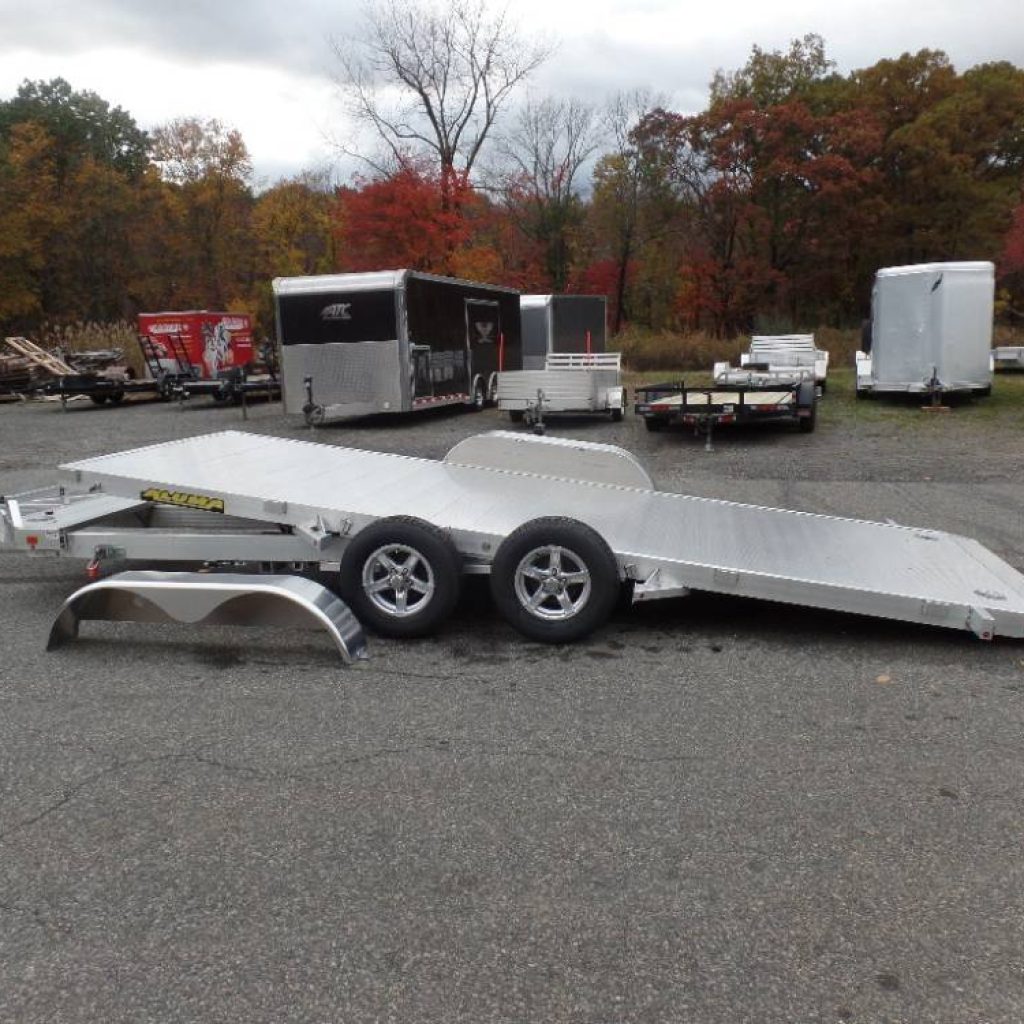 Tilt Load Car Trailer, Aluminum Frame, Aluminum Deck, 18 ft. long deck, 83