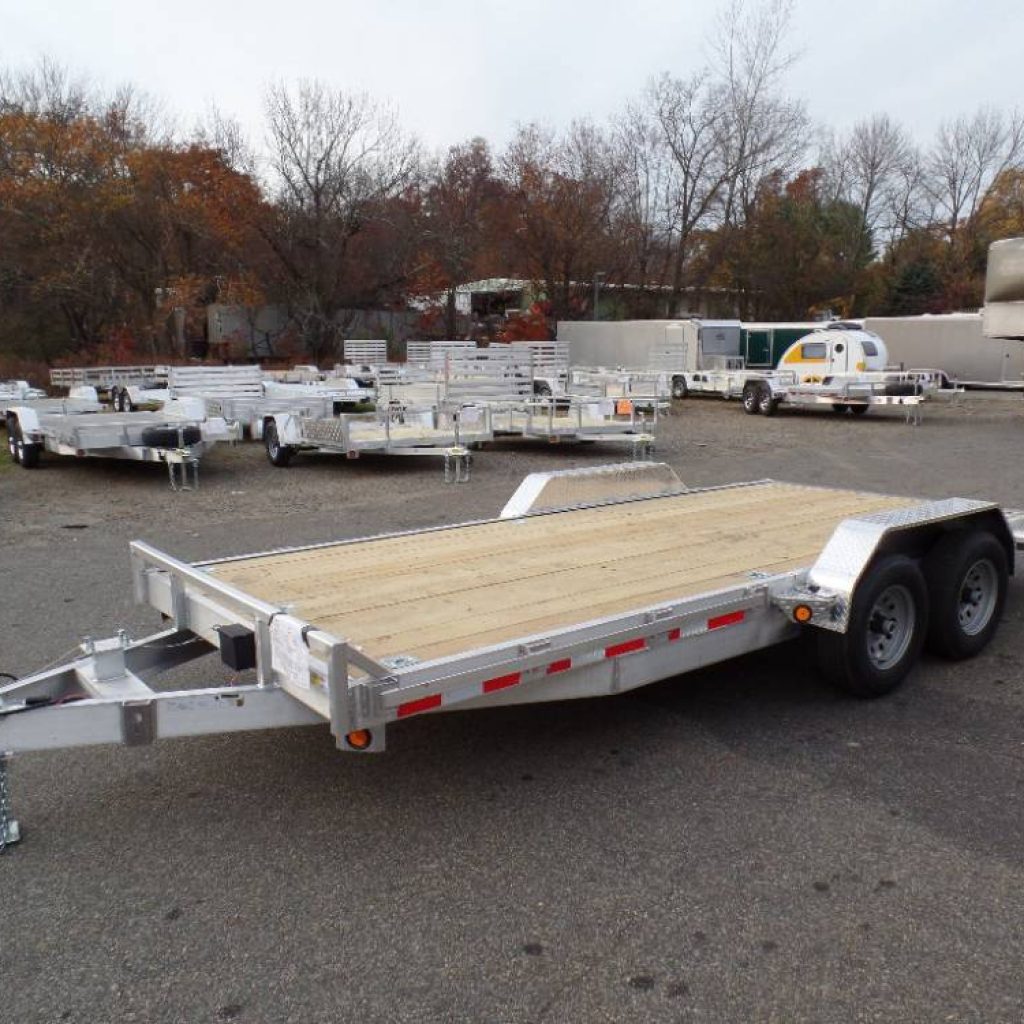 Open Car or Equipment Trailer, Lightweight Aluminum Frame, Heavy Duty rated to carry 8,000 lbs.