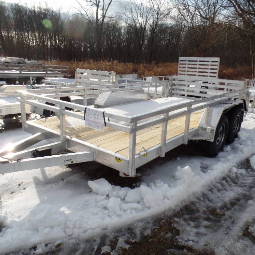 HD Aluminum Frame Open Utility Trailer , with Wood Deck, Bifold-Ramp