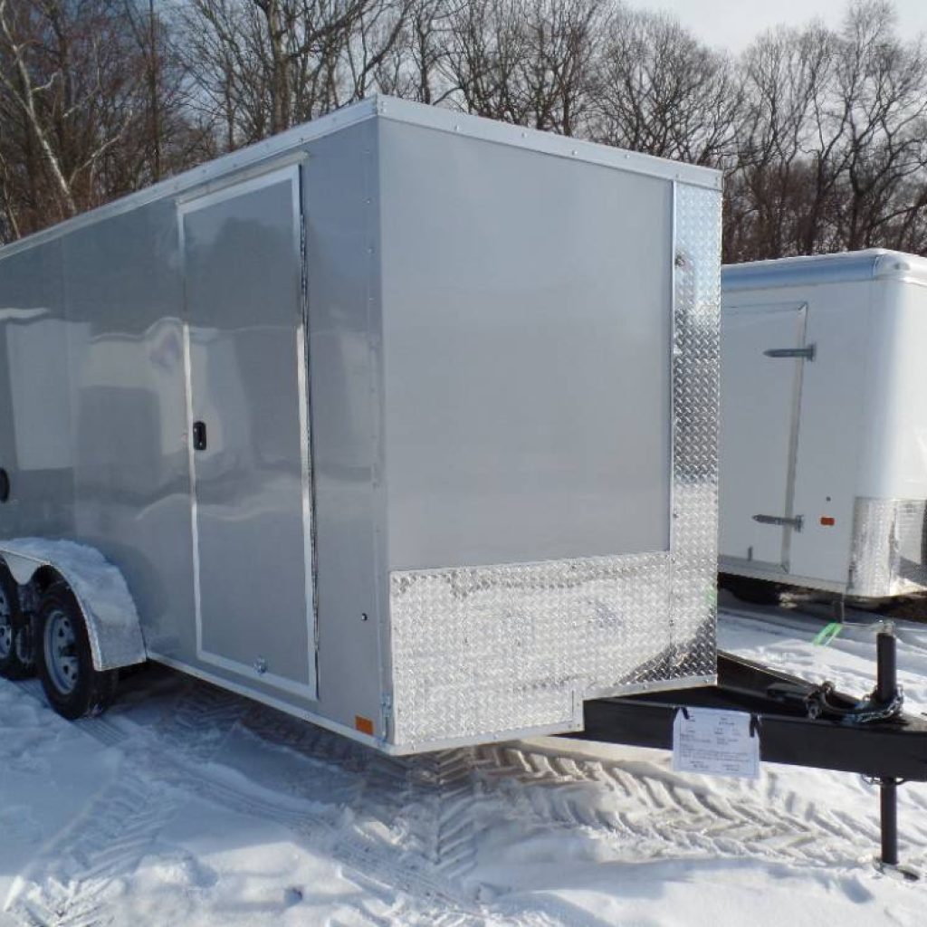 Cargo Trailer Enclosed, 7X14, with 6 1/2 ft. interior height, 7,000 lb. GVWR, ramp door on back, side door, V nose