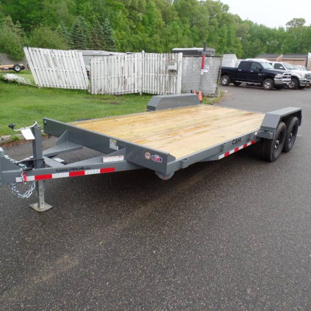 Open Car 'Hauler 18 ft.deck length / 14 ft. WOOD Deck, 4 ft.  Steel Beaver-tail , 7,000 lb. GVWR, 5,600 lb. payload rated.