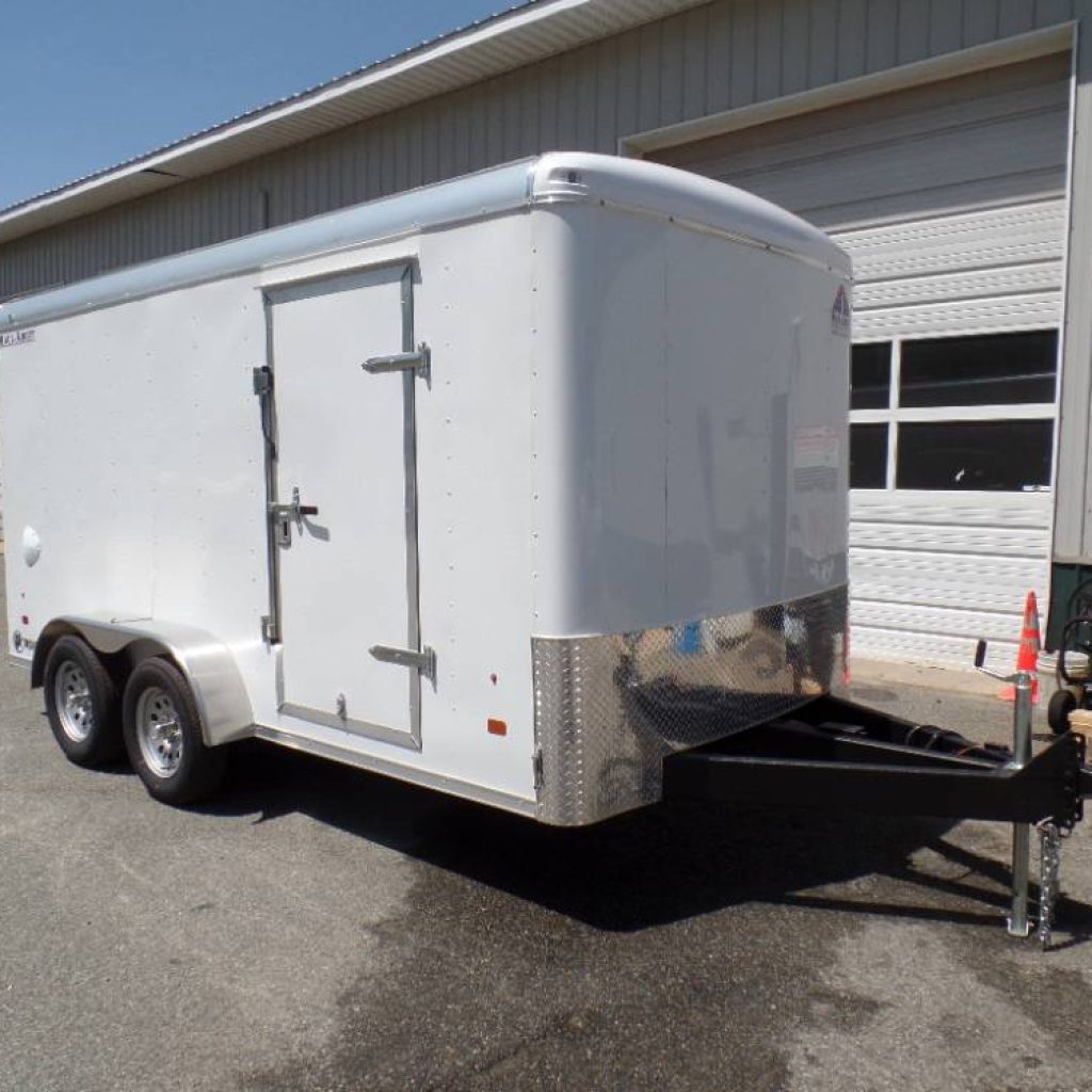 Our BEST Enclosed Landscape Trailer 7X14 Heavy Duty, Patented no Flap Ramp., 12 inch on center floor framing. Extended Tongue, bolt on coupler height adjustable