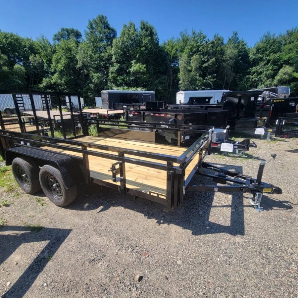 7 X 12 open landscape or utility trailer, 7,000 lb. GVWR, heavy duty framing, heavy duty ramp box tube framing.