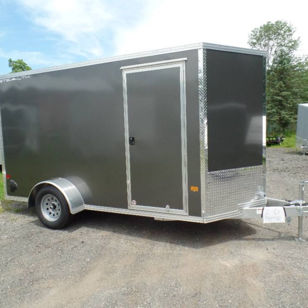 6 X 12 Enclosed Trailer , Aluminum Frame, Torsion Axle, Electric Brakes, V nose, Ramp, LED lights, 3,500 lb. GVWR