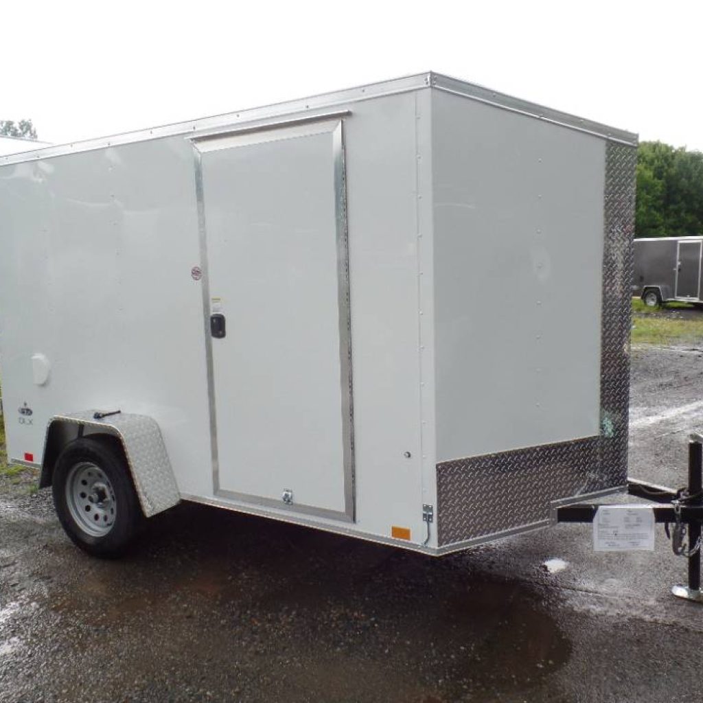 6x10-Slope V Nose Enclosed Cargo Trailer, 2,990 lb. GVWR, LOOK DLX Model, Ramp Door, Side Door, 1,270 lbs. Empty Weight.