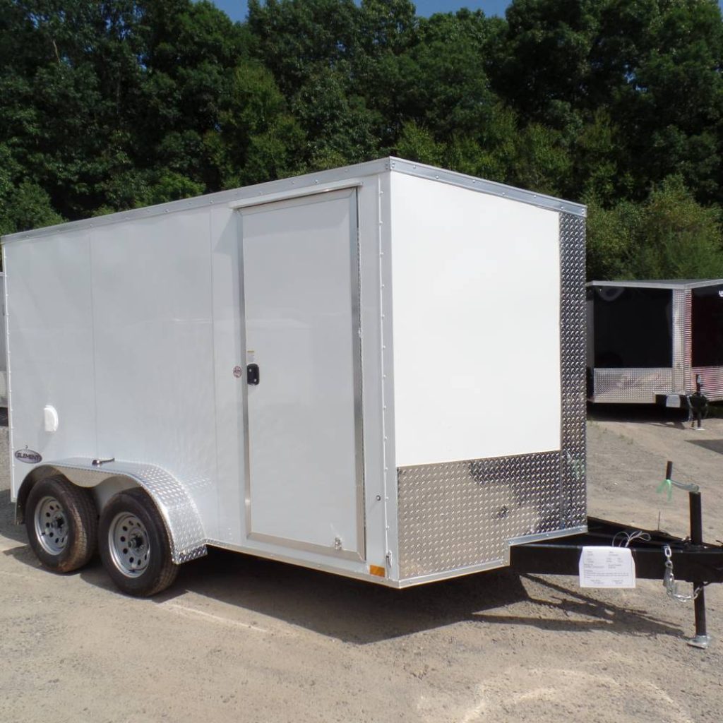 7X12 Enclosed 2 Axle Trailer, V nose, 6'6