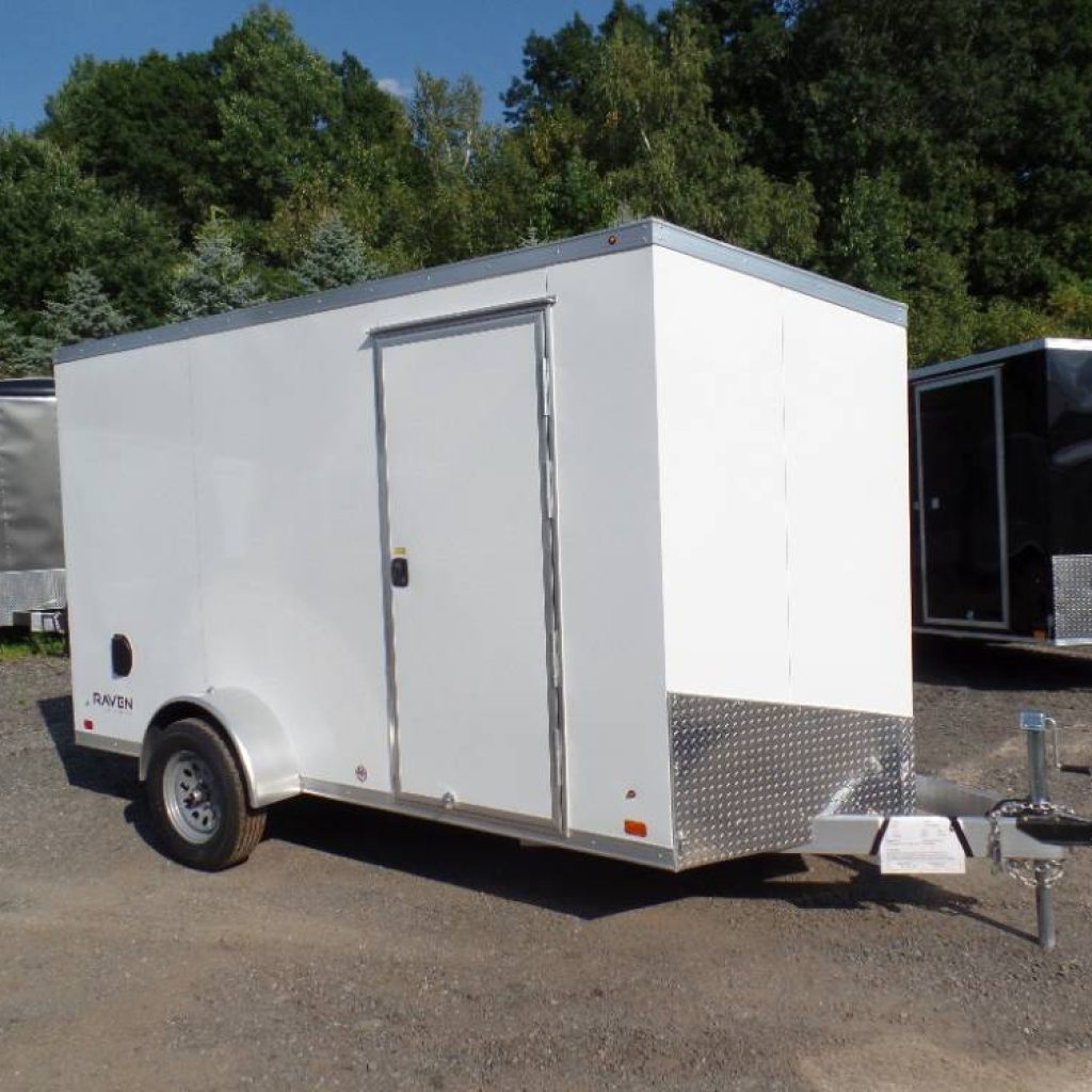 ATC Brand Aluminum Frame Enclosed Trailer,Slant V nose,Torflex Axle,ST205/75R15 Radial Tires,LED lights,1,224 lbs. empty weight.2,990 GVWR.