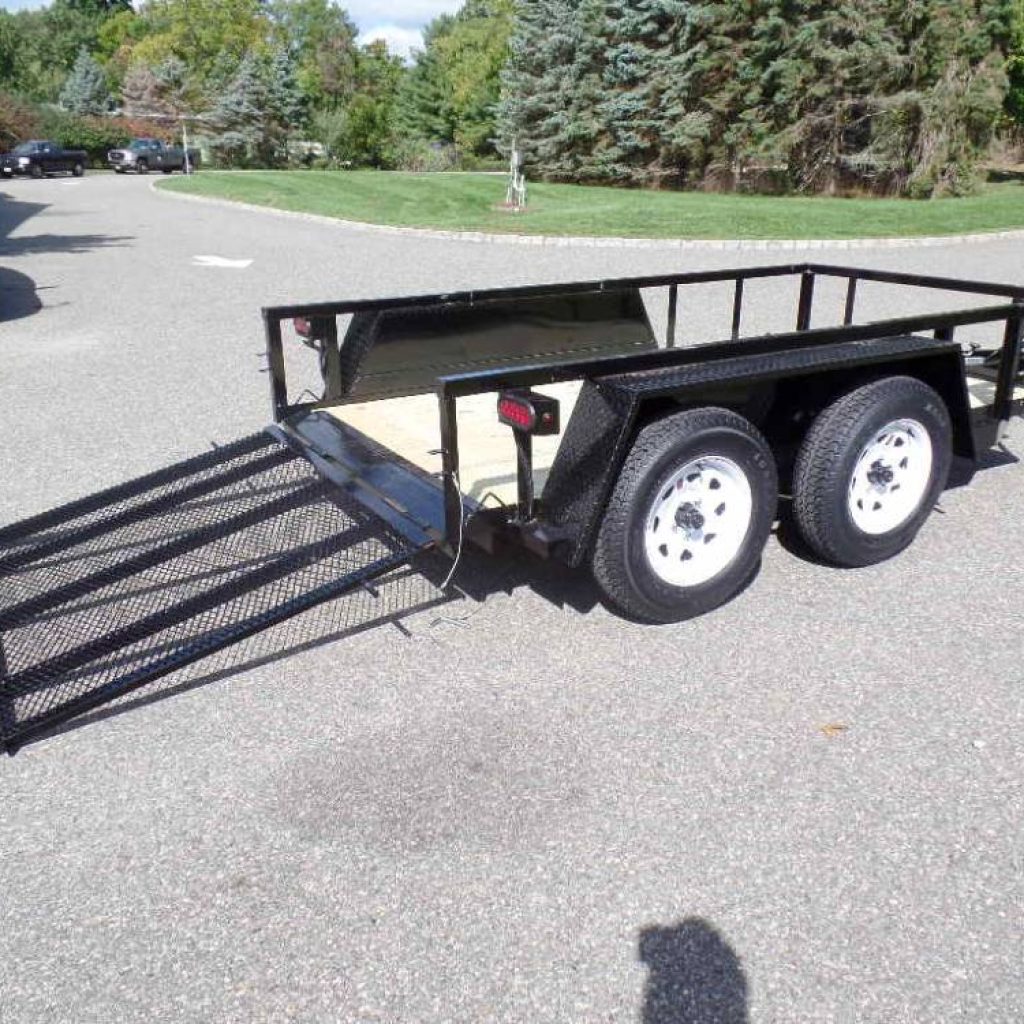 Small Heavy Duty Trailer, with Low Deck Height, and easy loading. great for scissor lift, mini skid steer, or stump grinder. 5X10, 7,000 GVWR