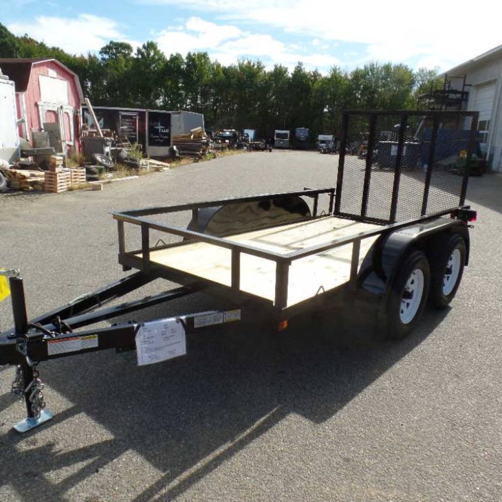Small Tandem Axle Utility Trailer , 5X10 with 2 axles. 7,000 lb. GVWR  4 ft. Ramp, ST205/75-15 tires on 15