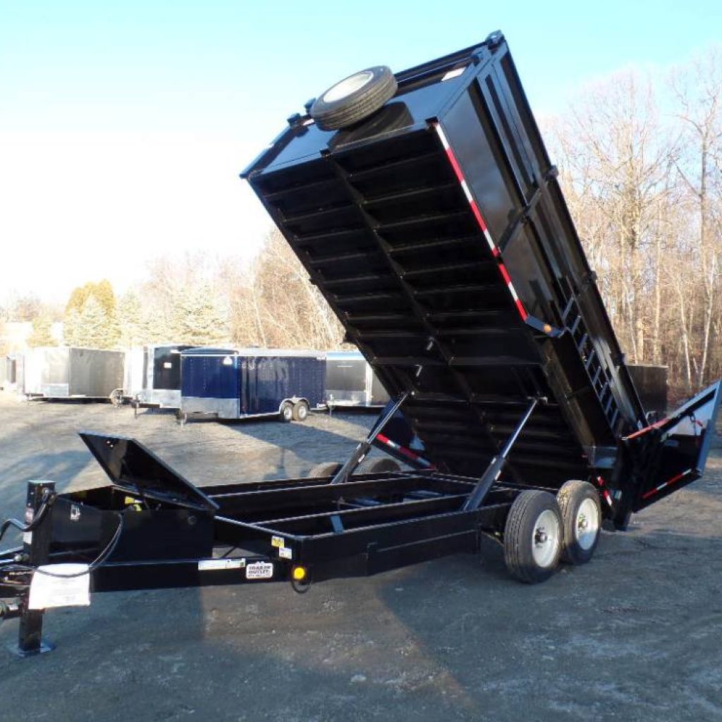 Dump Trailer 16 ft. long ,16,000 lb. GVWR, 4 ft high sides, 8,000 lb. axles, 17.5