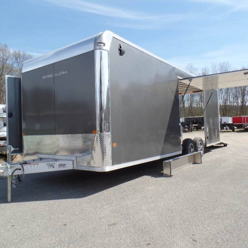 8.5X24 Enclosed Car Trailer with BIG Get Out Door - Escape Door with Removable Fender, 9,990 GVWR, Aluminum Frame, Torsion Axles