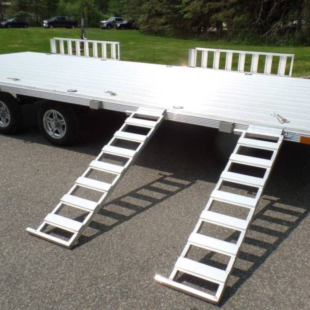 4 Place Quad Trailer, ALL ALUMINUM Deck and Frame. no wood. Torflex Axles, LED lights aluminum rims, aluminum ramps.