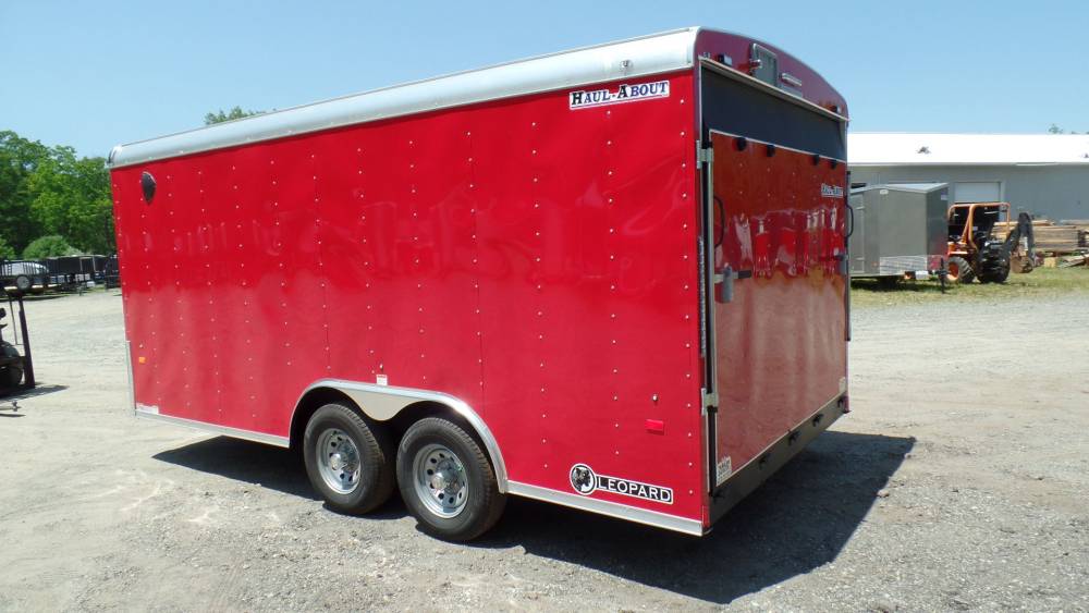 RED, 8.5X16 Enclosed Landscape Model Trailer in Stock Enclosed Landscape Trailer for Sale
