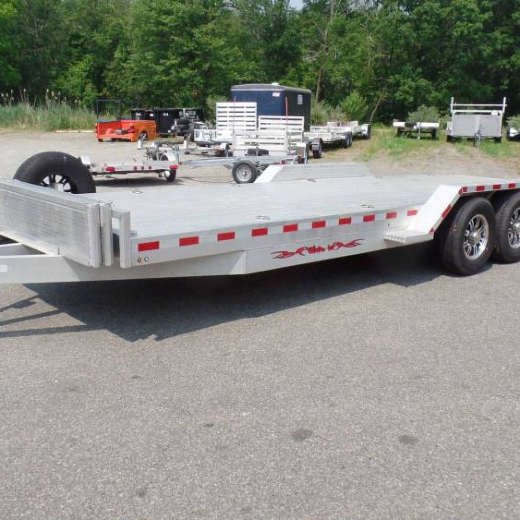 Open Aluminum Car Trailer, 7X24, 14,000lb. Gross Vehicle Weight Rating, All Aluminum Frame, All Aluminum Deck.