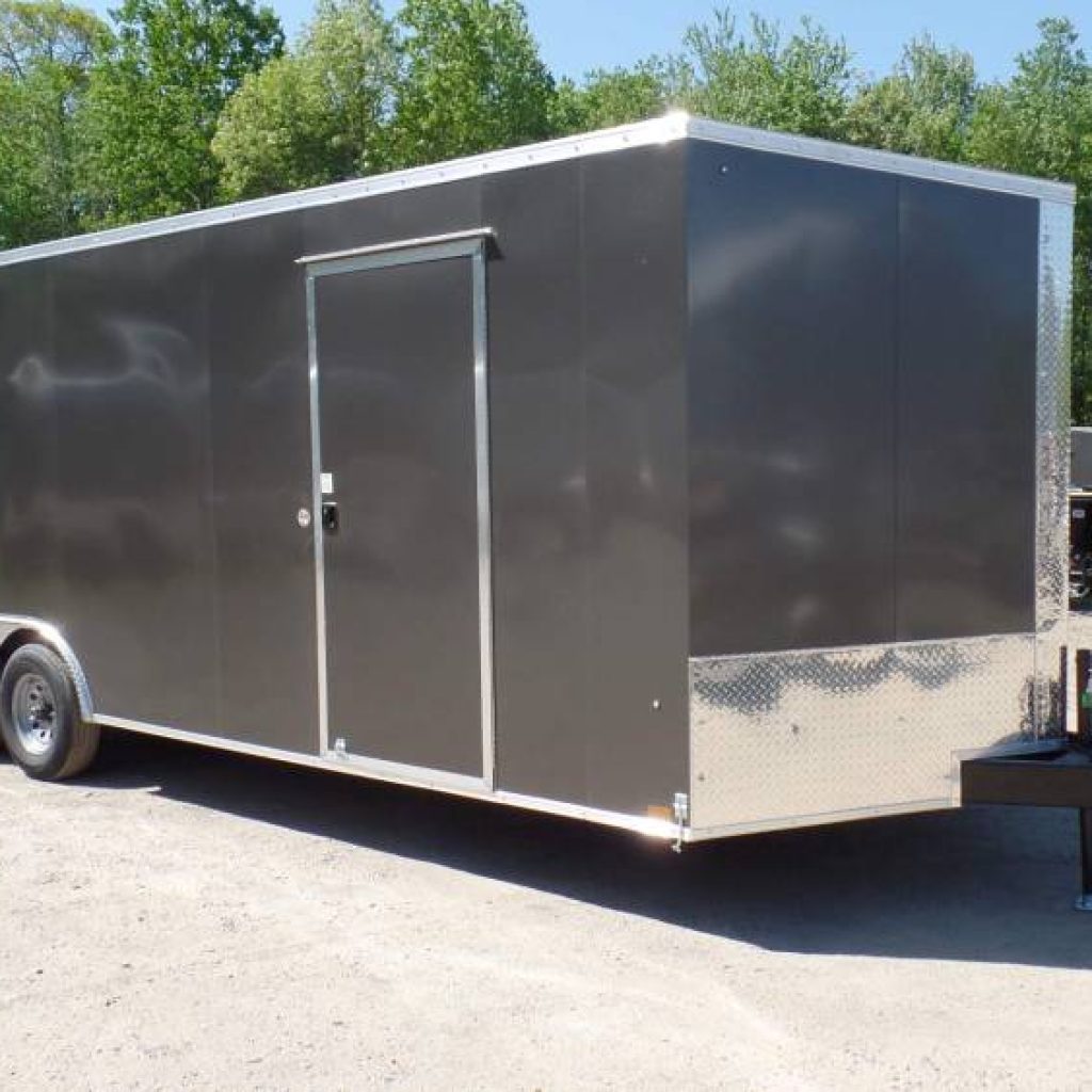 8.5X24 Enclosed Car Trailer, 7 ft. interior height, 9,990 lb. GVWR, one piece aluminum roof, 16