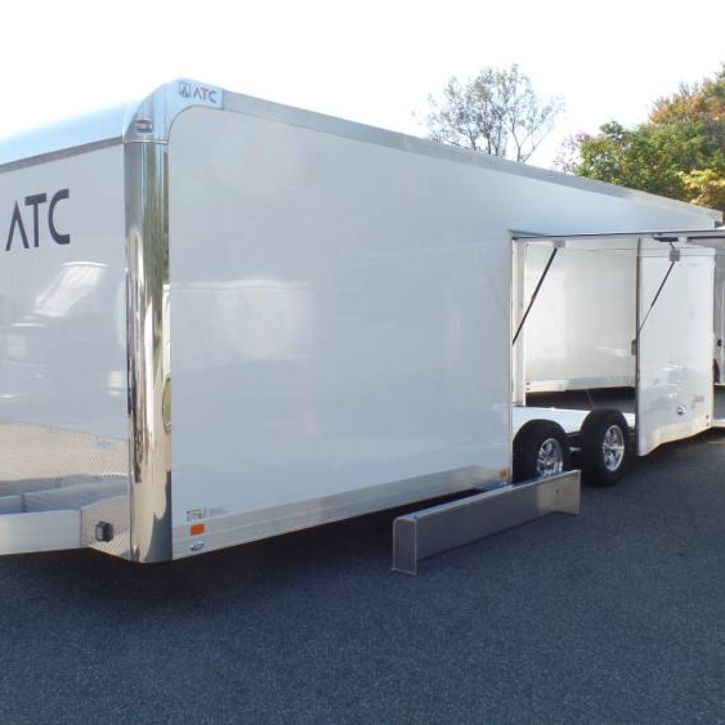 ATC Brand, 8.5X25 Enclosed Car Trailer, Extruded Aluminum Floor Airline Track  in Floor, Premium Escape Door, Finished Interior , Loaded Plus.