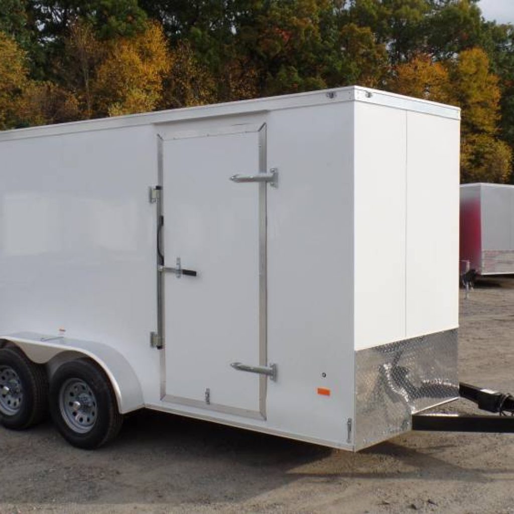 7X14 Enclosed Cargo Trailer, 2 Axle, Ramp Door, 6'6