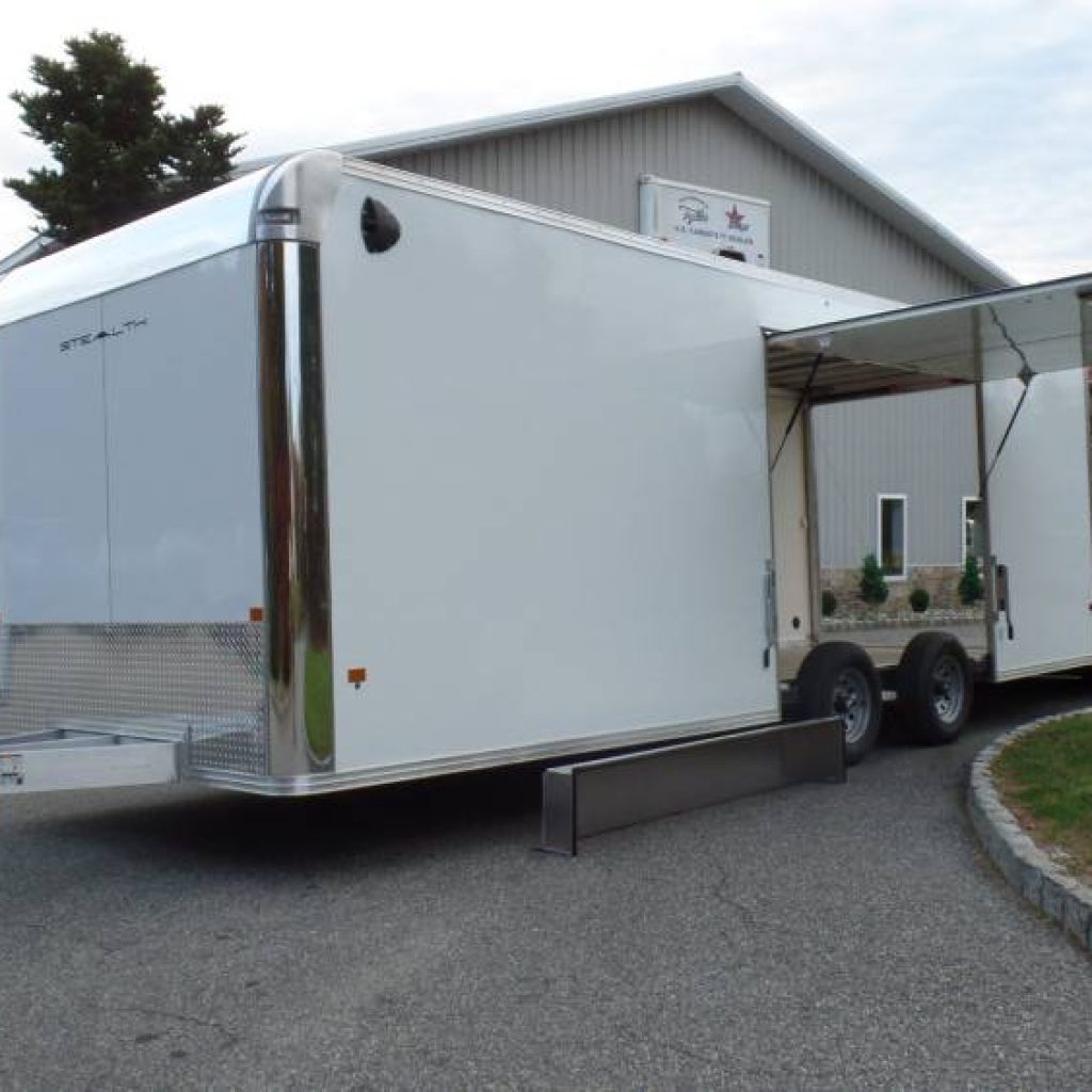Enclosed Car Trailer, 8.5X24 with 7 ft. interior height, Big Escape Door with Removable Fender, Aluminum Frame