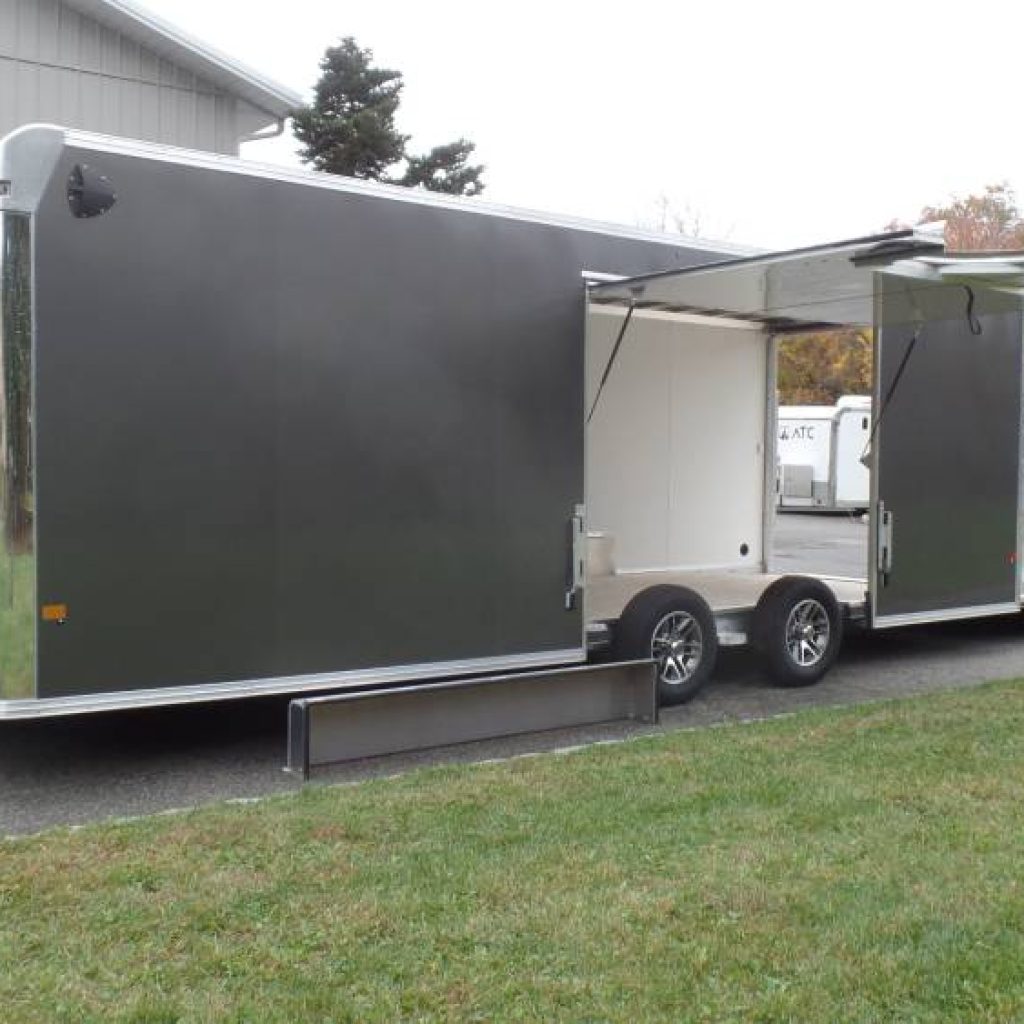 Aluminum Enclosed Car Trailer, 8.5X24, 7 ft. Interior Height, Big Escape Door with Removable Fender, 9,990lb. GVWR, Torflex Axles