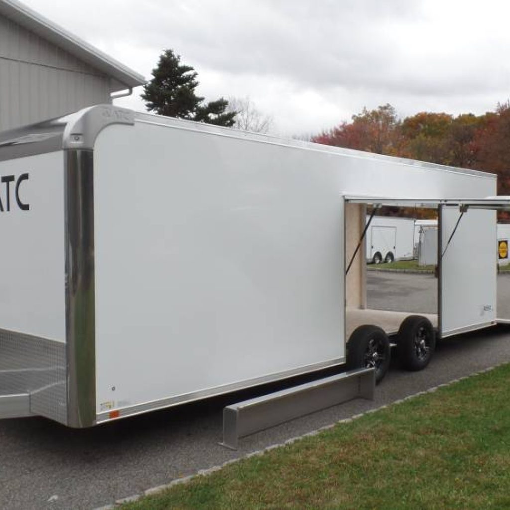 NEW, 8.5X24, Enclosed Aluminum Race Car Trailer, with Big Escape Door with Removable Fender, ATC Brand, 9,990 GVWR