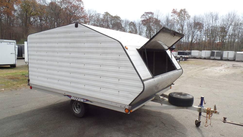 USED Covered Quad/ or Snowmobile Trailer, Triton with Clamshell Cover