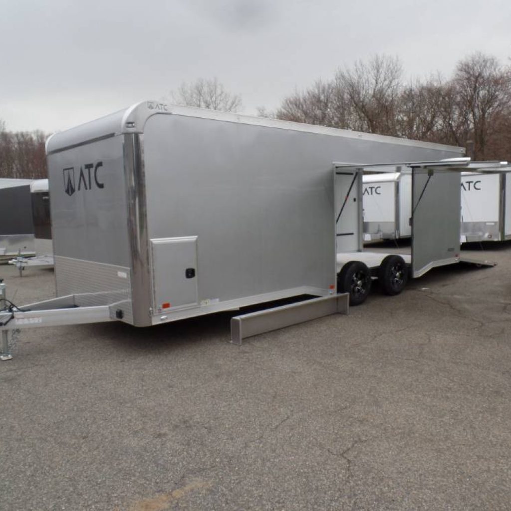 ATC New 2024 Car Trailer, all aluminum, aluminum floor, aluminum frame, finished interior, Cabinets, Electric, 8.5X24