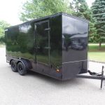 Exterior of 7X16 ENCLOSED WITH V NOSE, 7,000 LB. GVWR, RAMP, SIDE DOOR