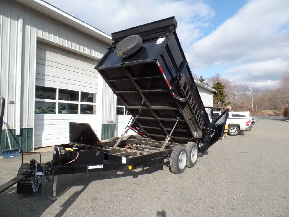 Dump Trailer, 7X14 with 4 ft high sides, 16,000 lb. GVWR, tarp and roller, ramps, 17.5 inch rims and tires. 8 bolt rims. 2020 model year,